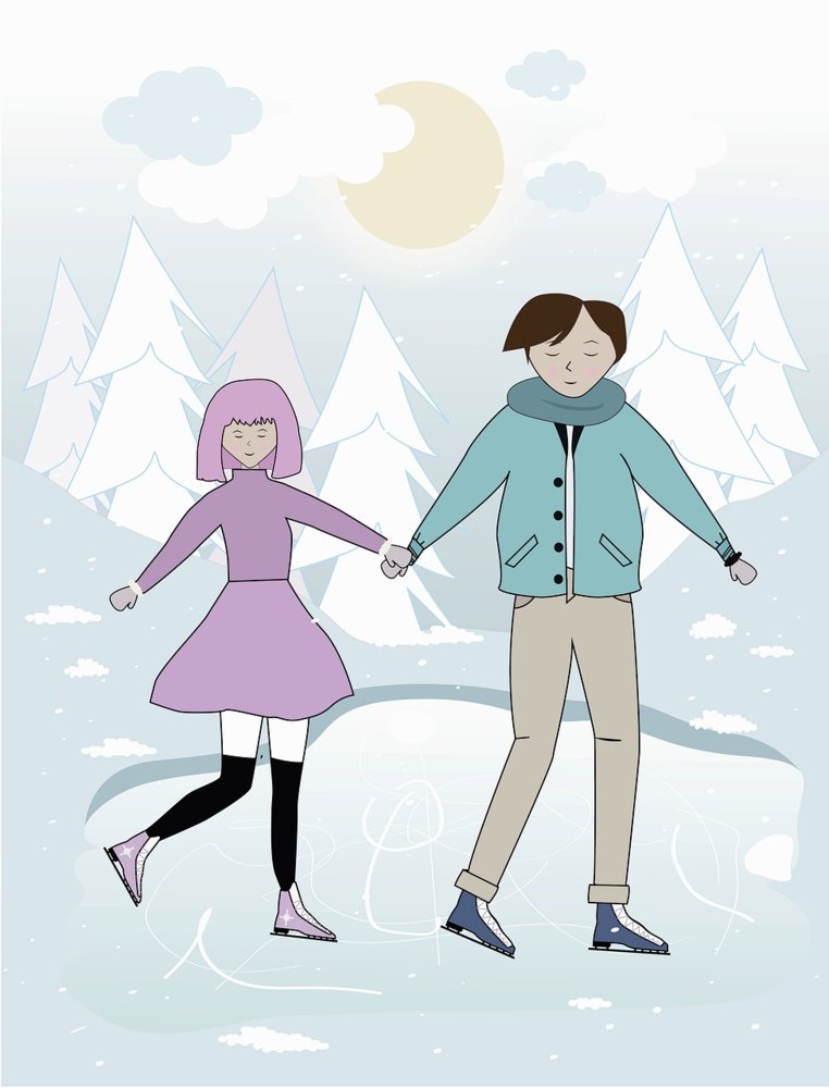 couple anime in snow pp