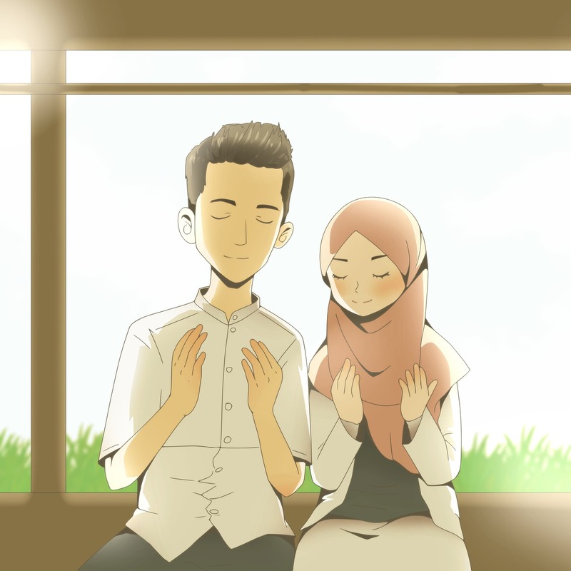 couple anime prayer